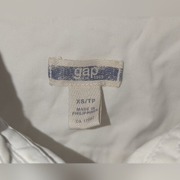 Gap White Short Sleeve Button-Down Shirt - X- Small - Picture 2 of 3